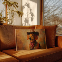 Dachshund Wears The Sunset Trail