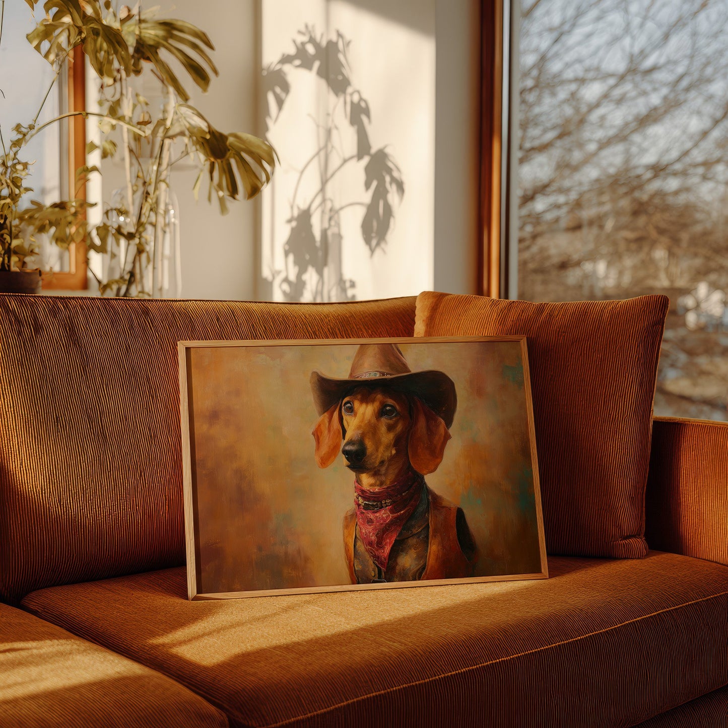 Dachshund Wears The Sunset Trail