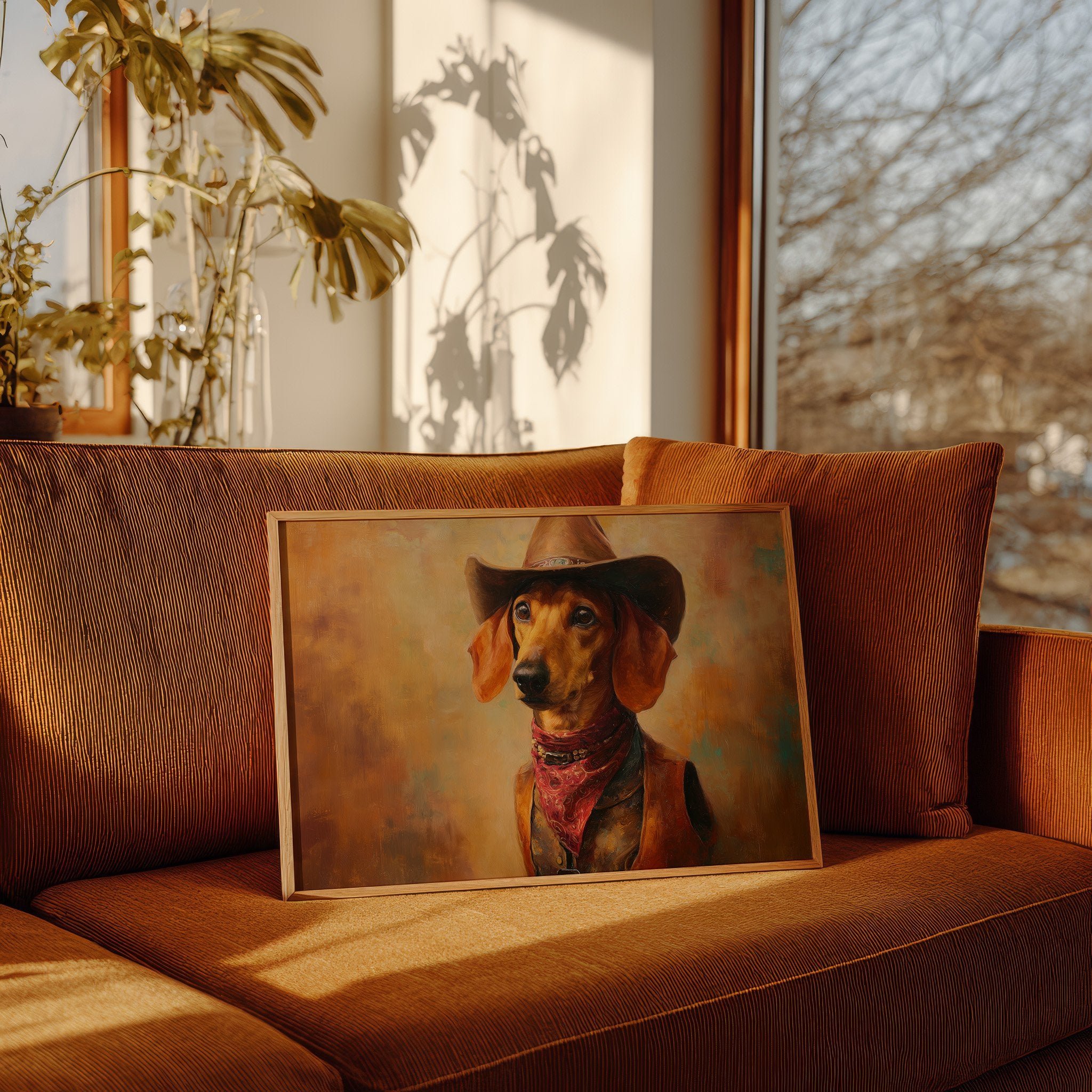 Dachshund Wears The Sunset Trail