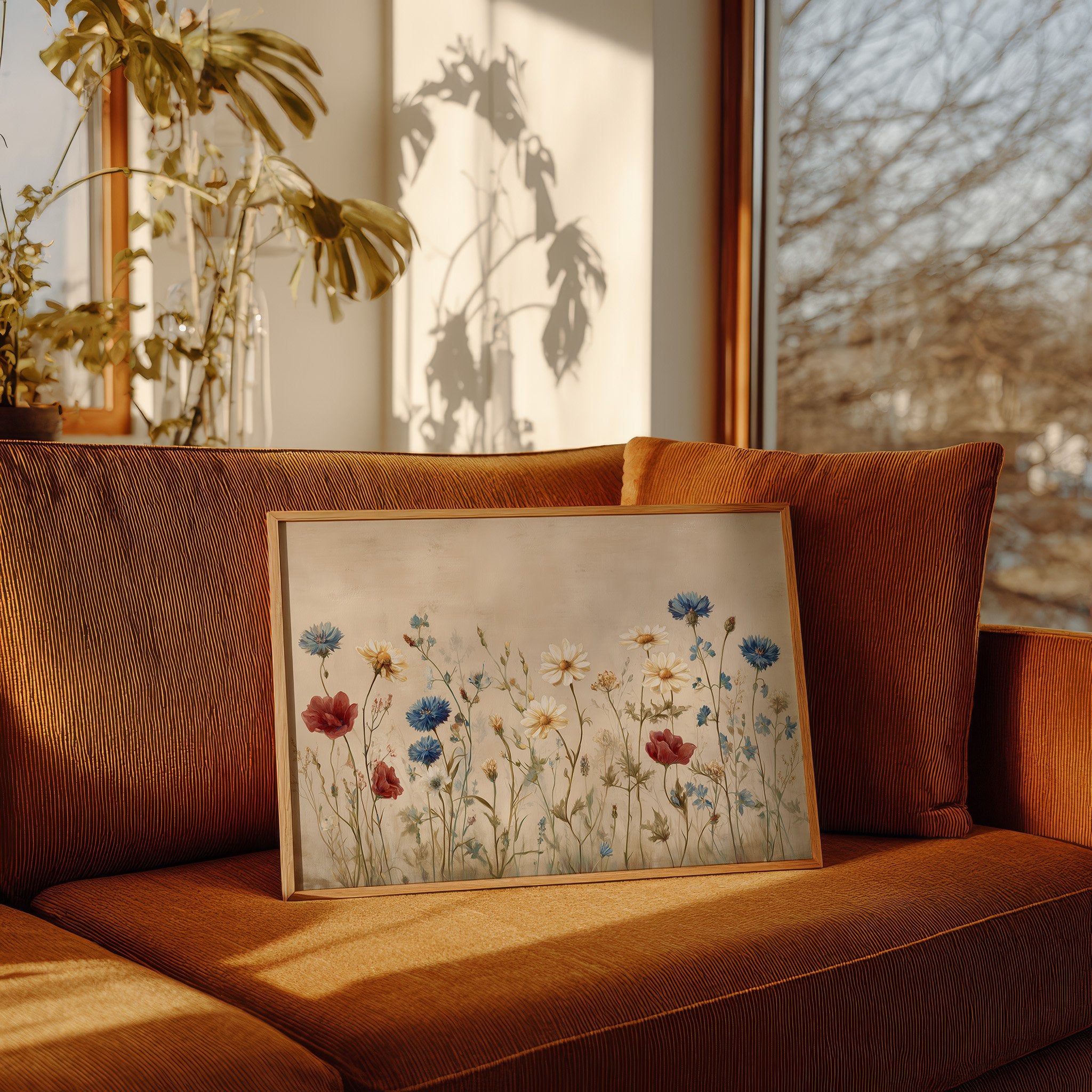 Field Blooms On Vintage Canvas