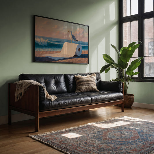 Seagull's Perch At Sunset Tide