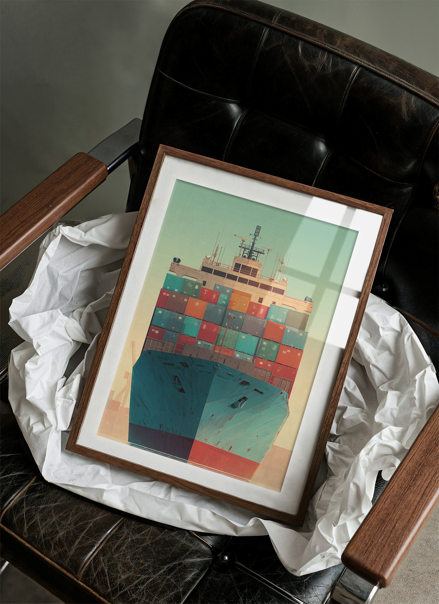 Cargo Vessel In Mint Waters