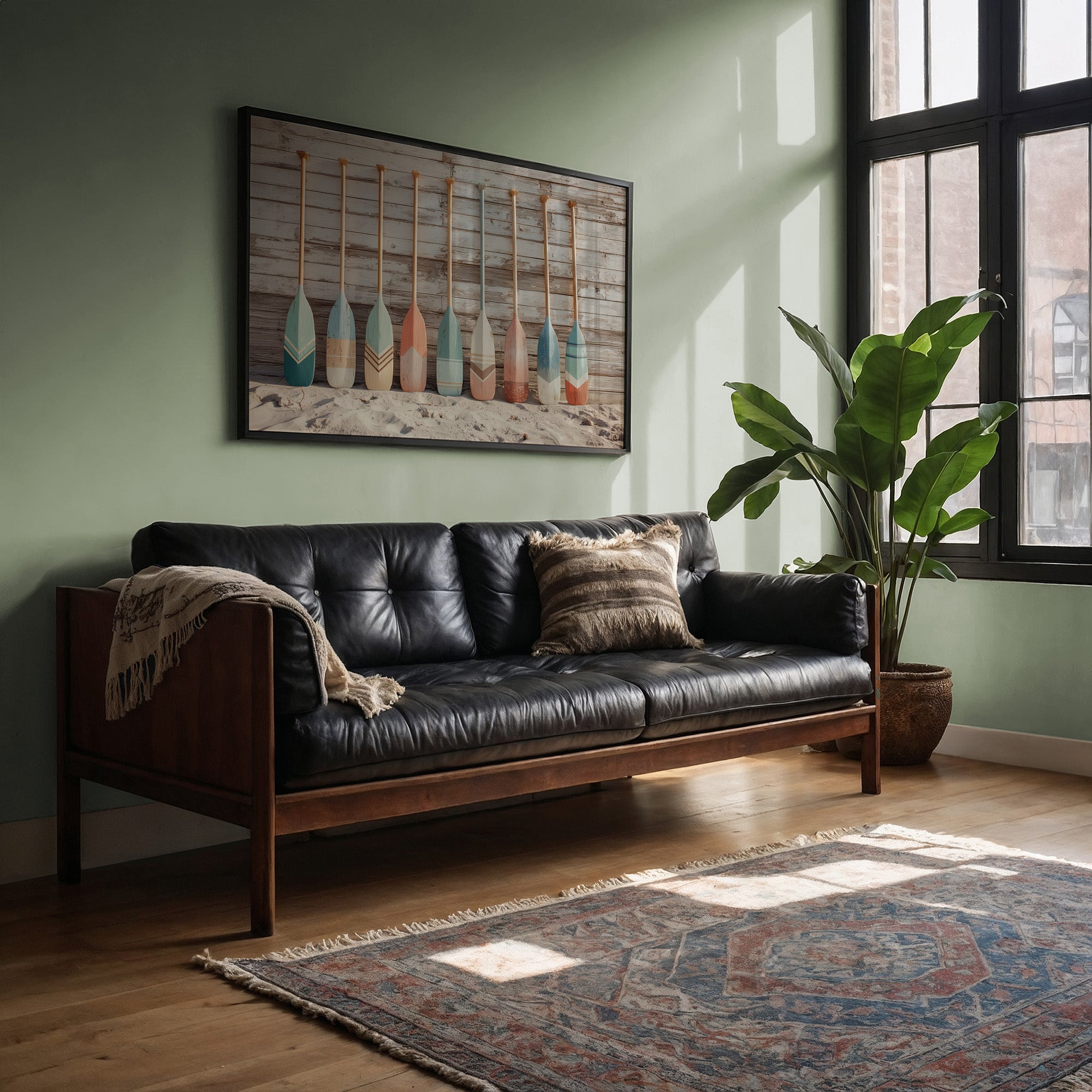 Painted Oars Await Summer Tides