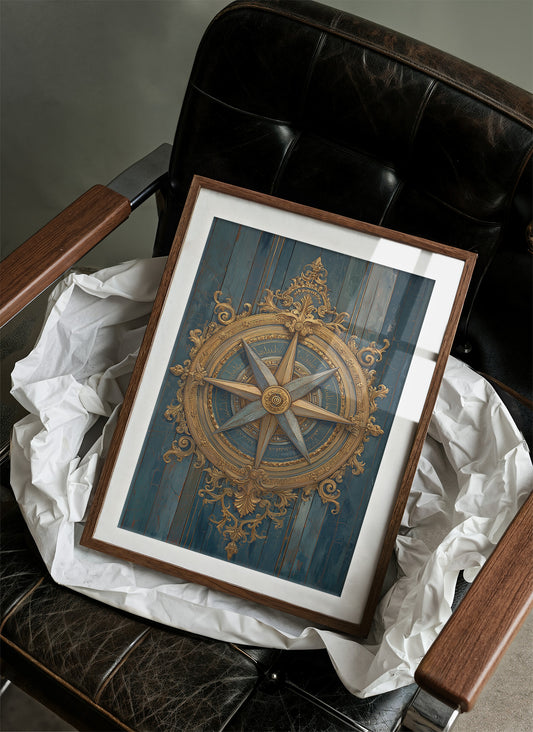 Gilded Compass Charts Distant Shores