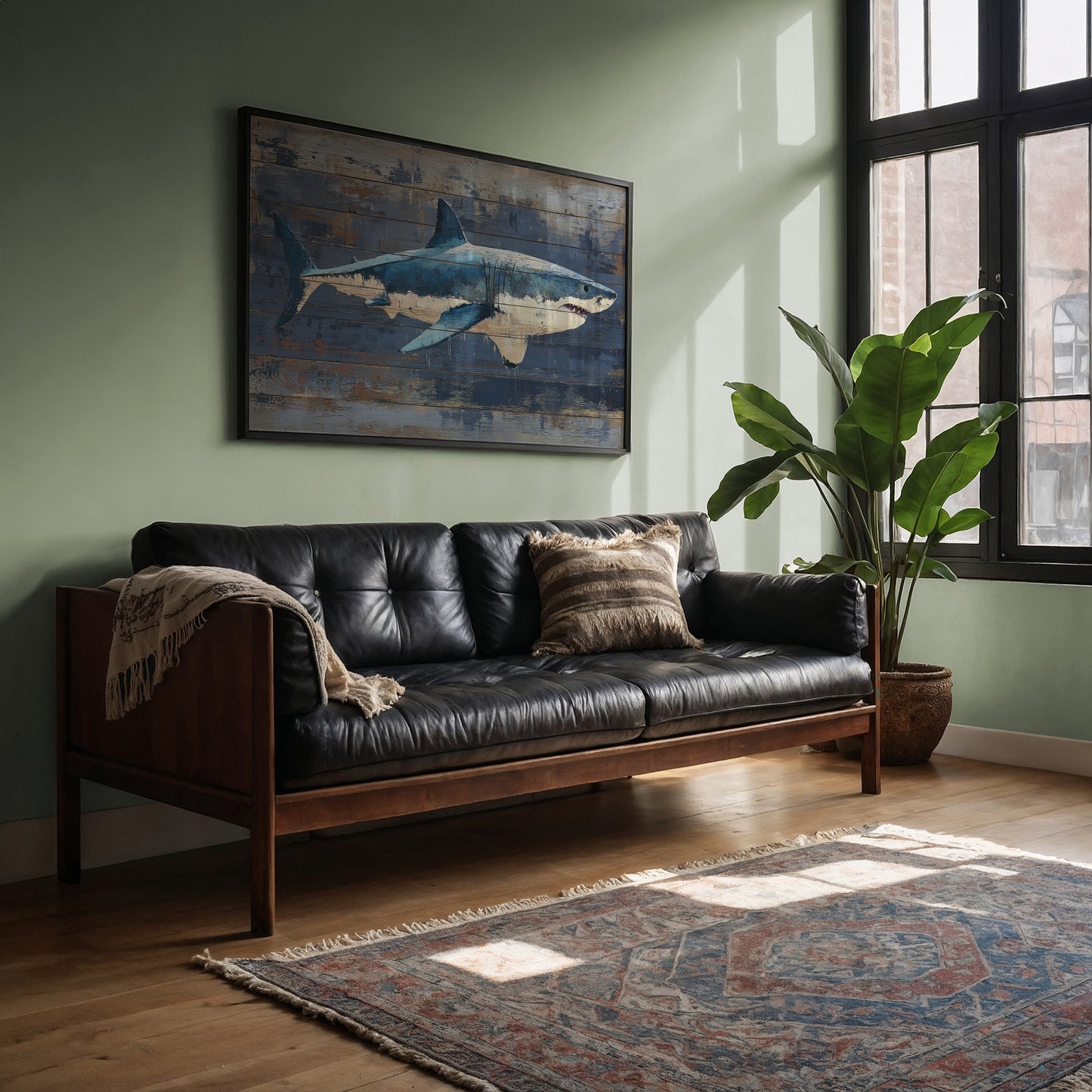 Shark Glides Through Weathered Seas