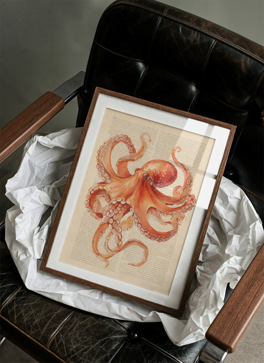 Coral Tentacles On Vintage Pages