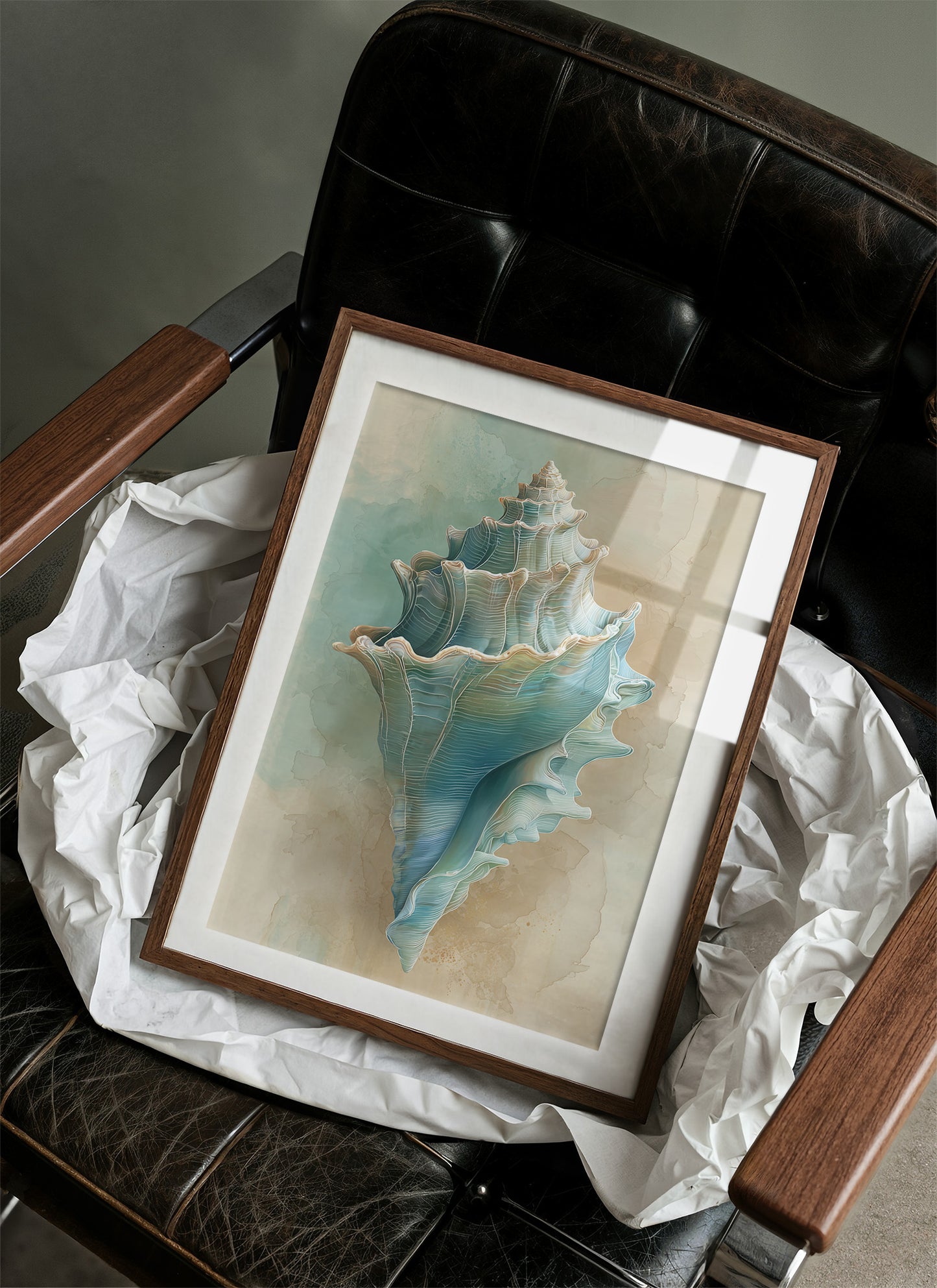 Ocean Memory In Wooden Frame