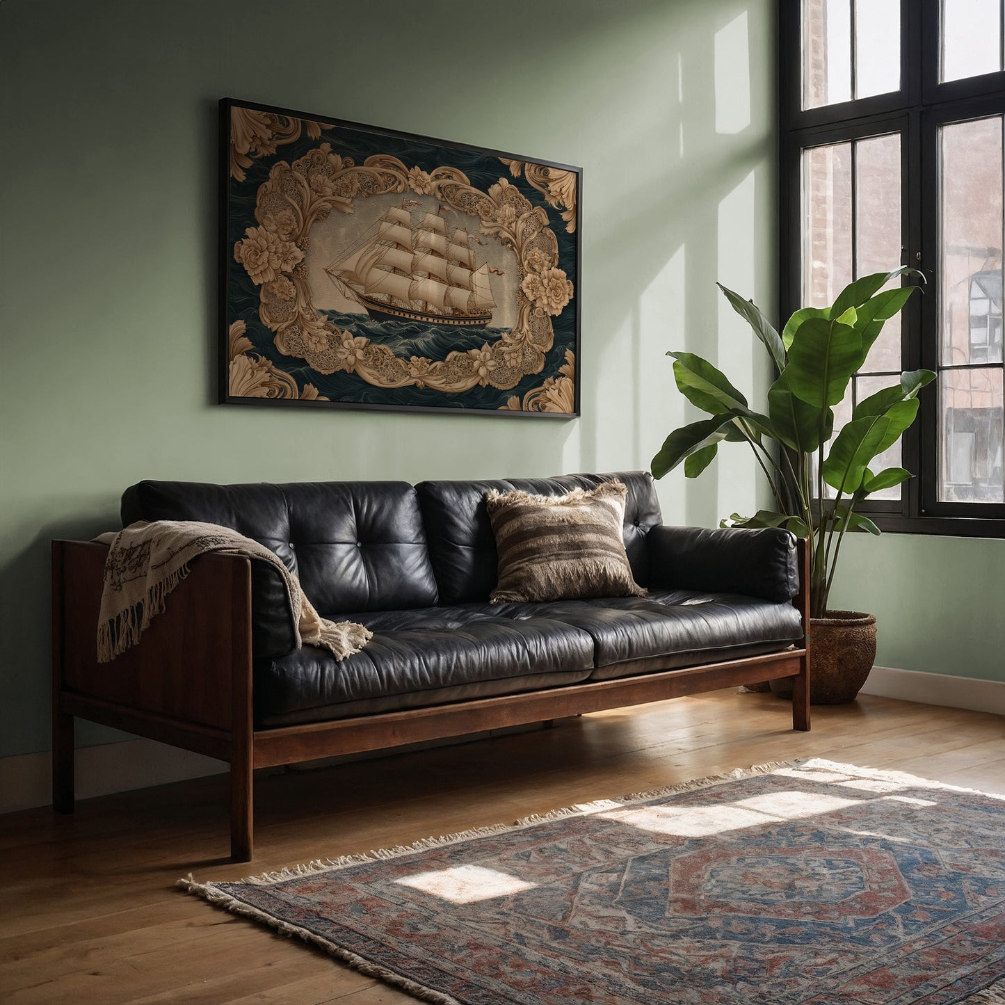 Tall Ships Through Ornate Seas