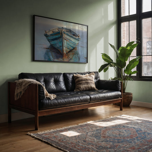 Blue Boat Rests At Tide