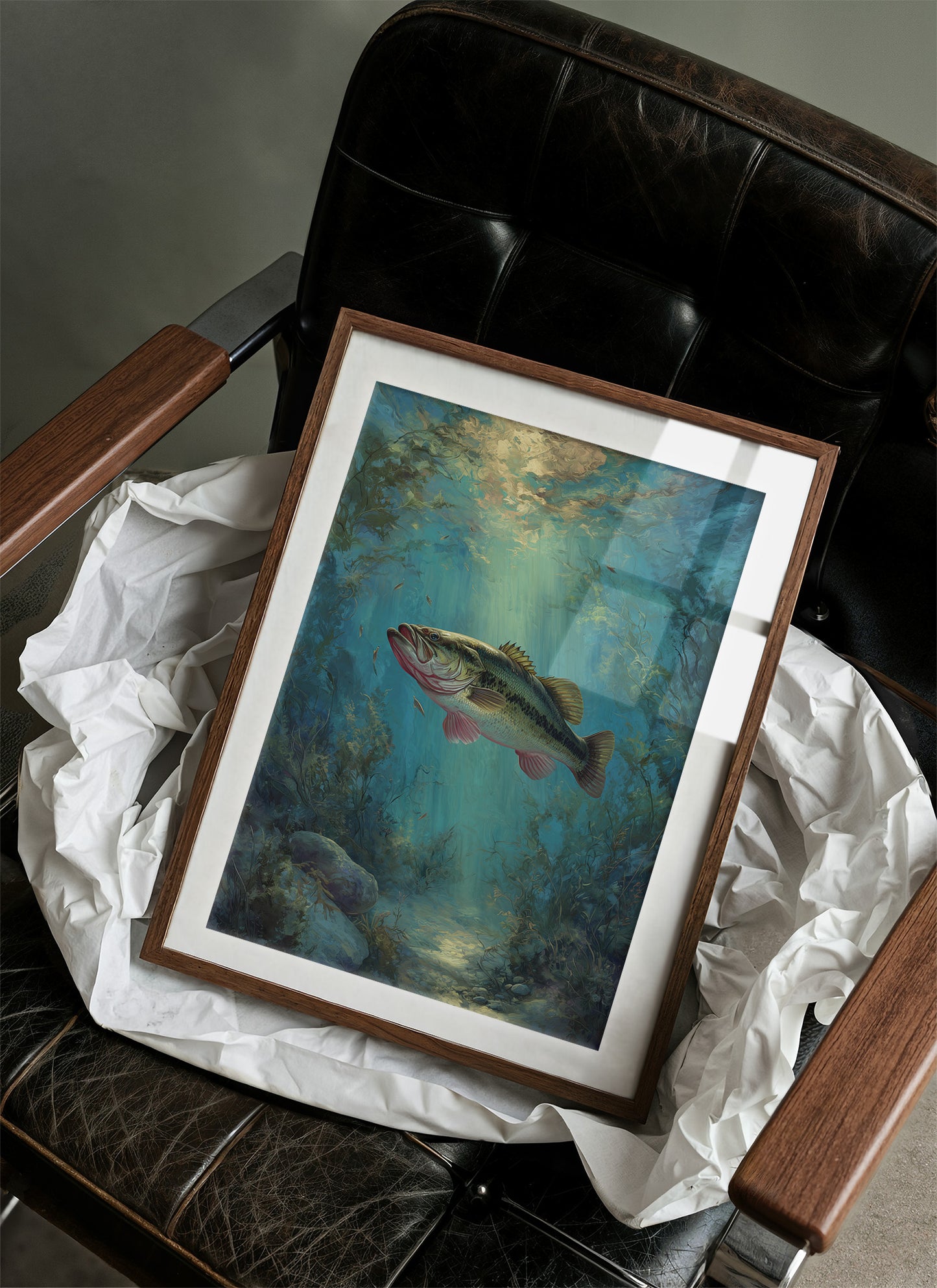 Sunlit Bass In Aqua Depths