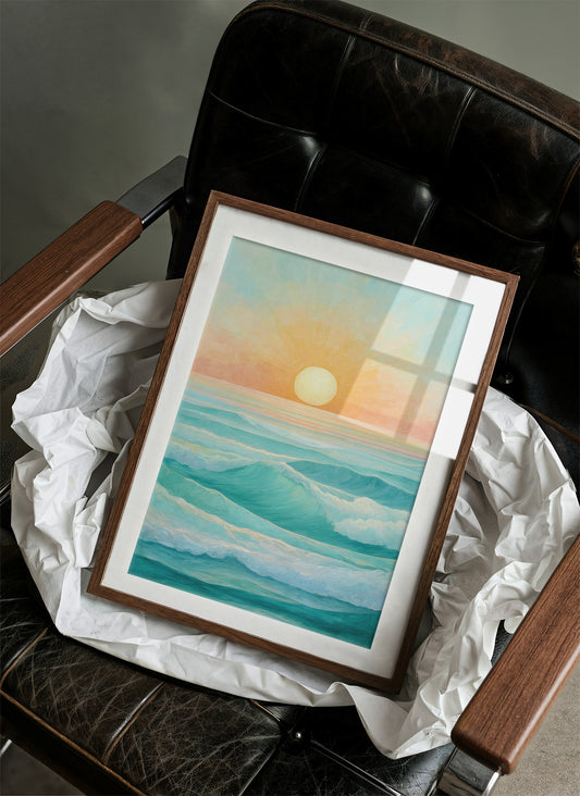 Coastal Dawn Paints Aqua Waves