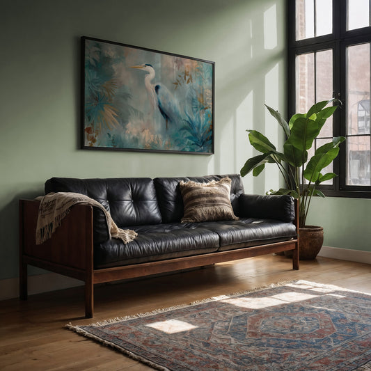 Egret In Misty Coastal Bloom