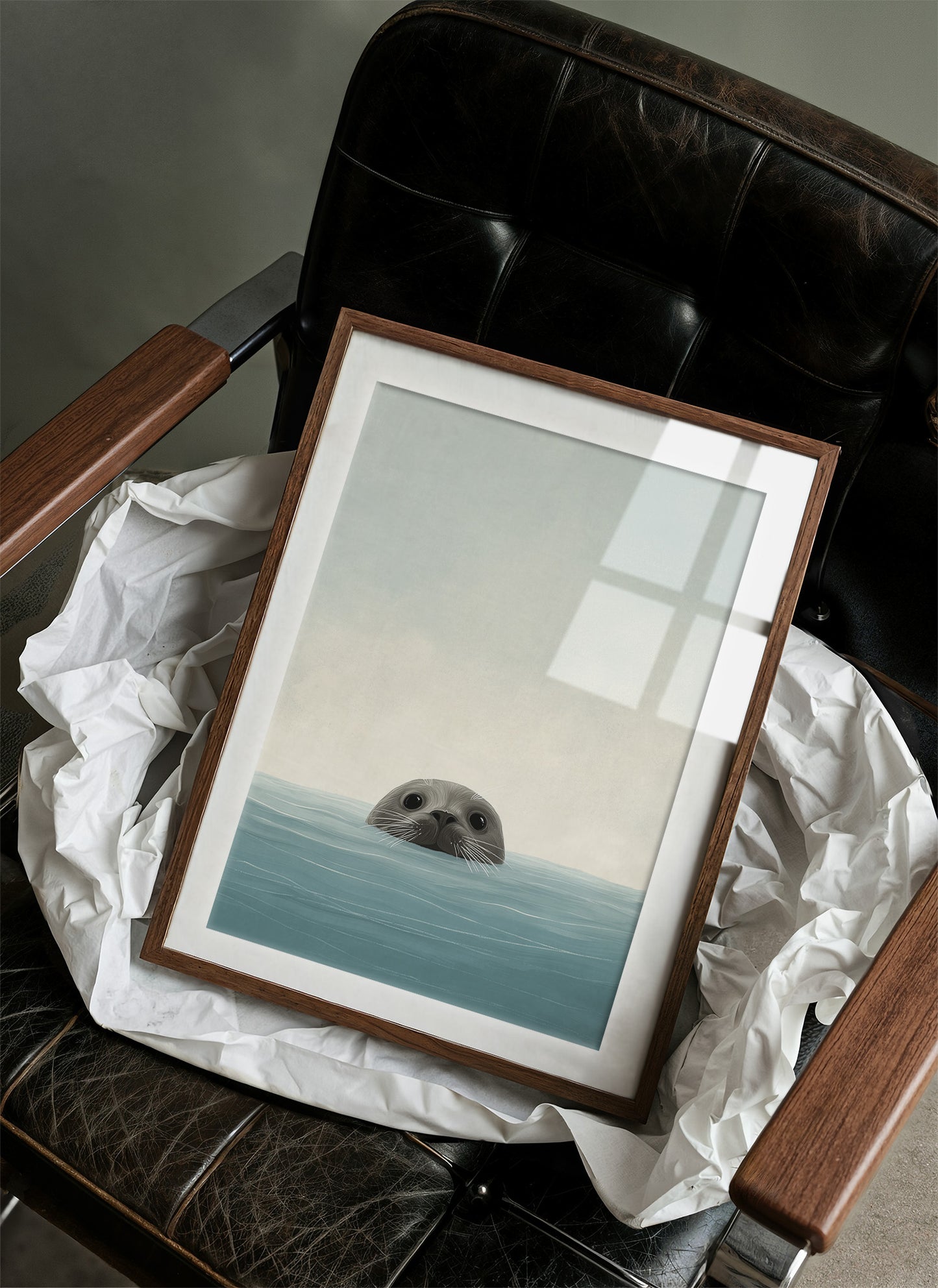 Curious Seal Peeks Through Waves