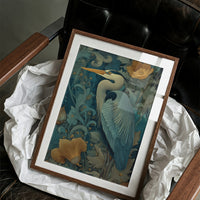 Heron Among Golden Poppies