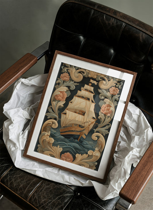 Tall Ships Among Baroque Blooms