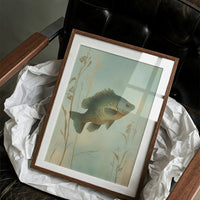 Sunlit Bass Among Pond Reeds