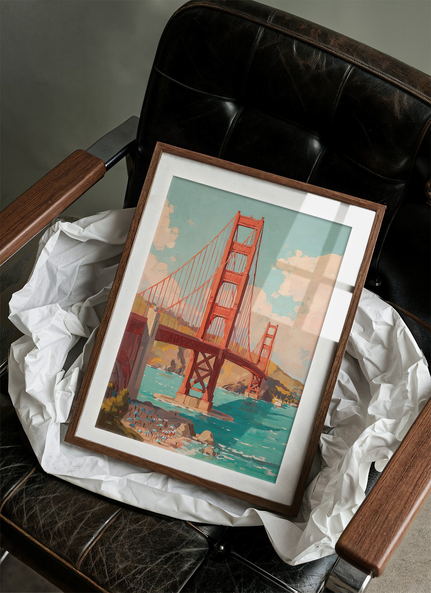 Vermillion Spans Between Coastal Skies