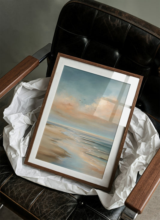 Birds Drift Above Coastal Pastels