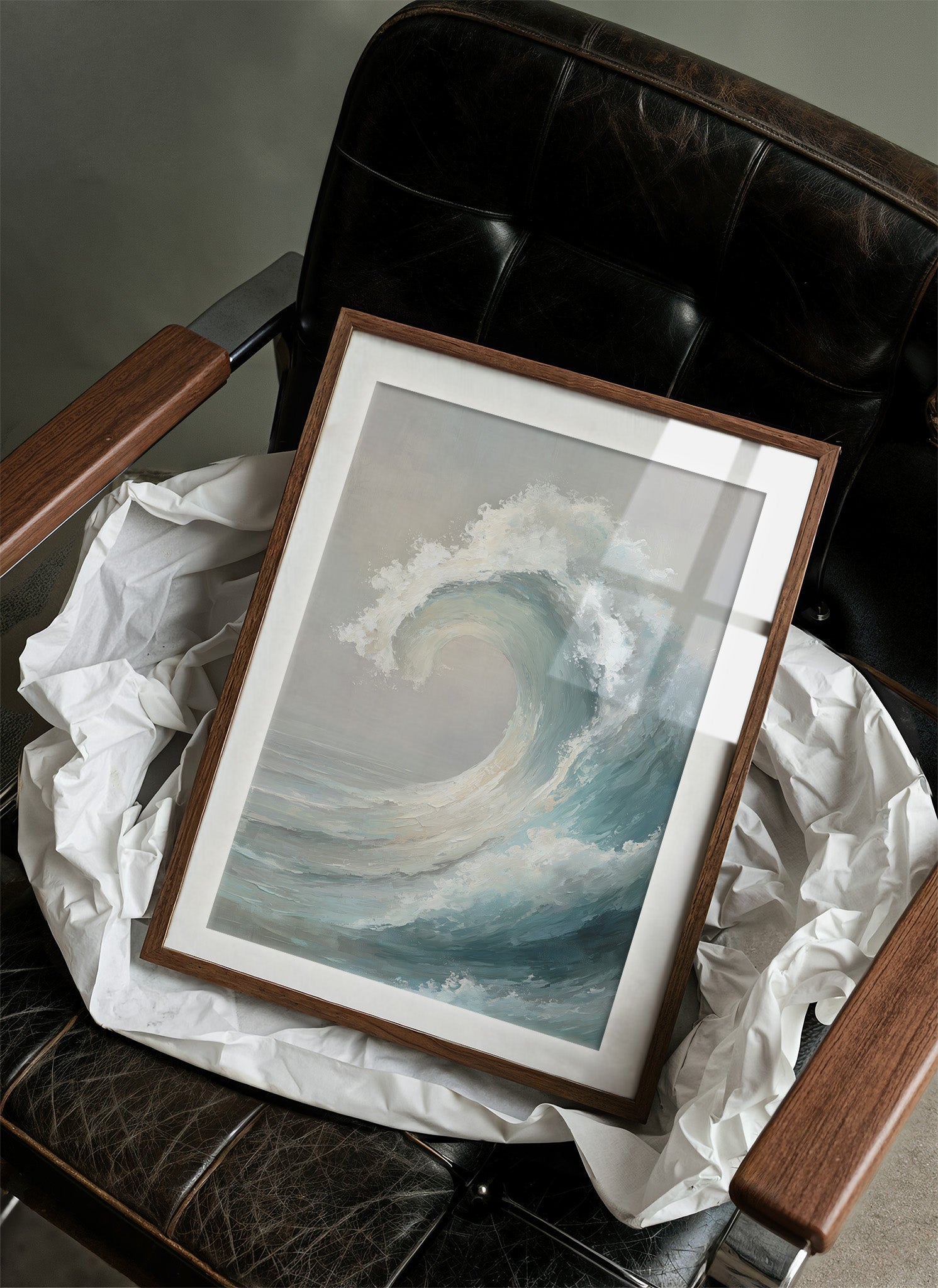 Ocean Memory In Wooden Frame