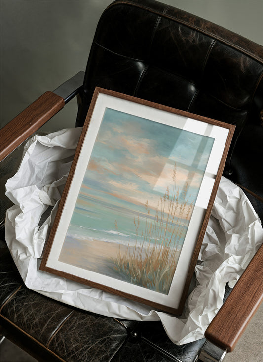 Coastal Grasses Meet Pastel Skies