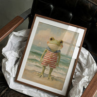 Seaside Frog In Striped Suit