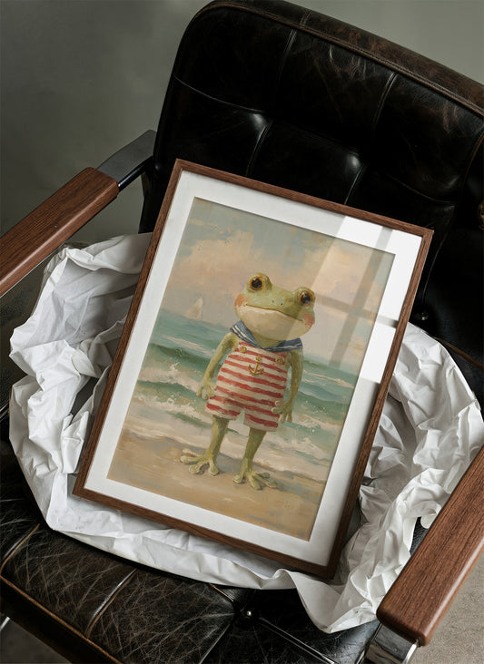 Seaside Frog In Striped Suit
