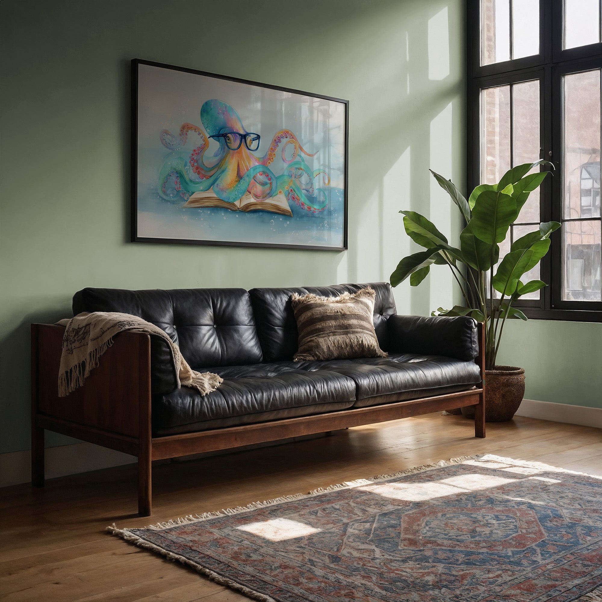 Curious Octopus Reads Ancient Tomes