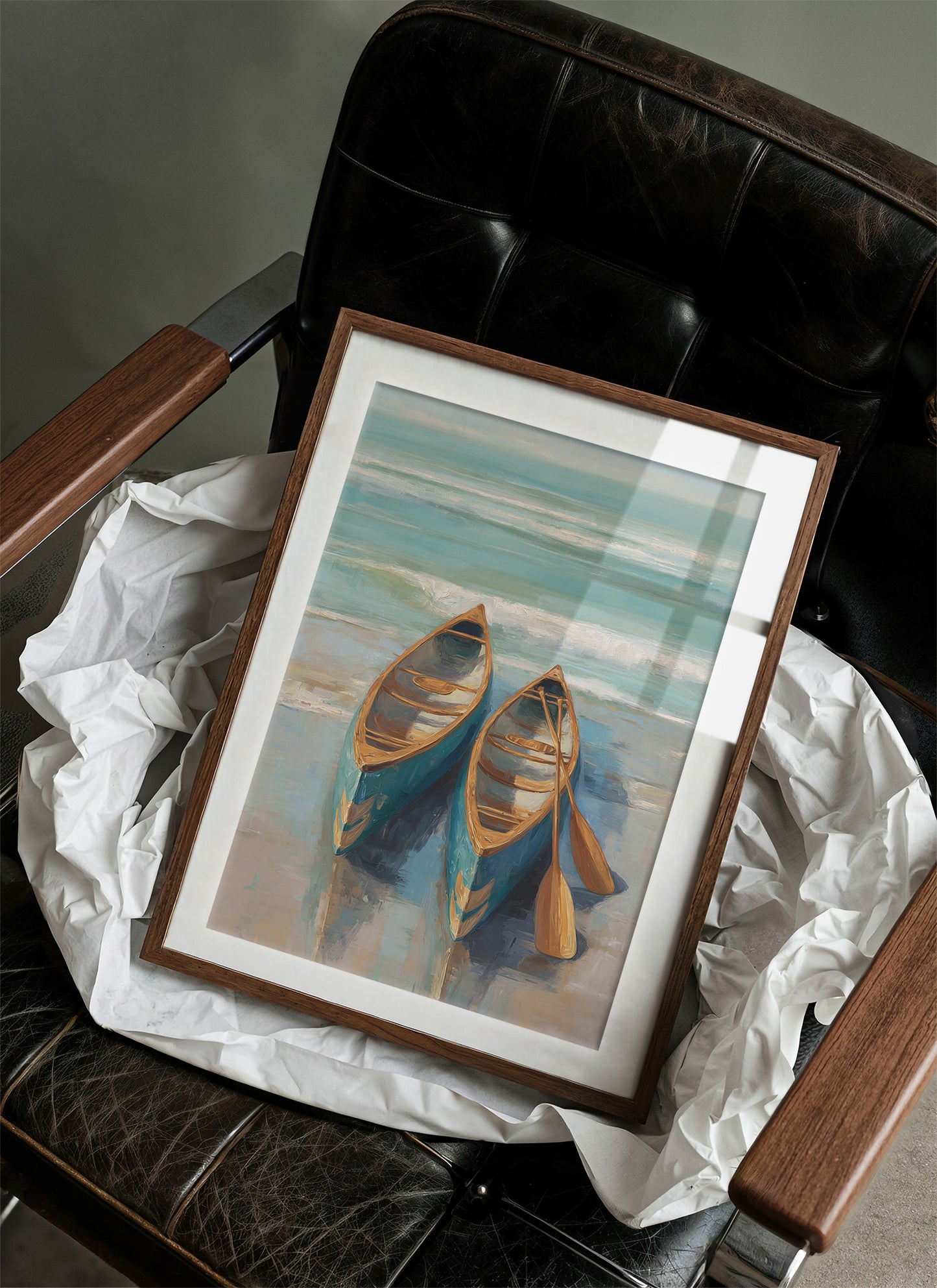 Canoes Rest On Misty Shores