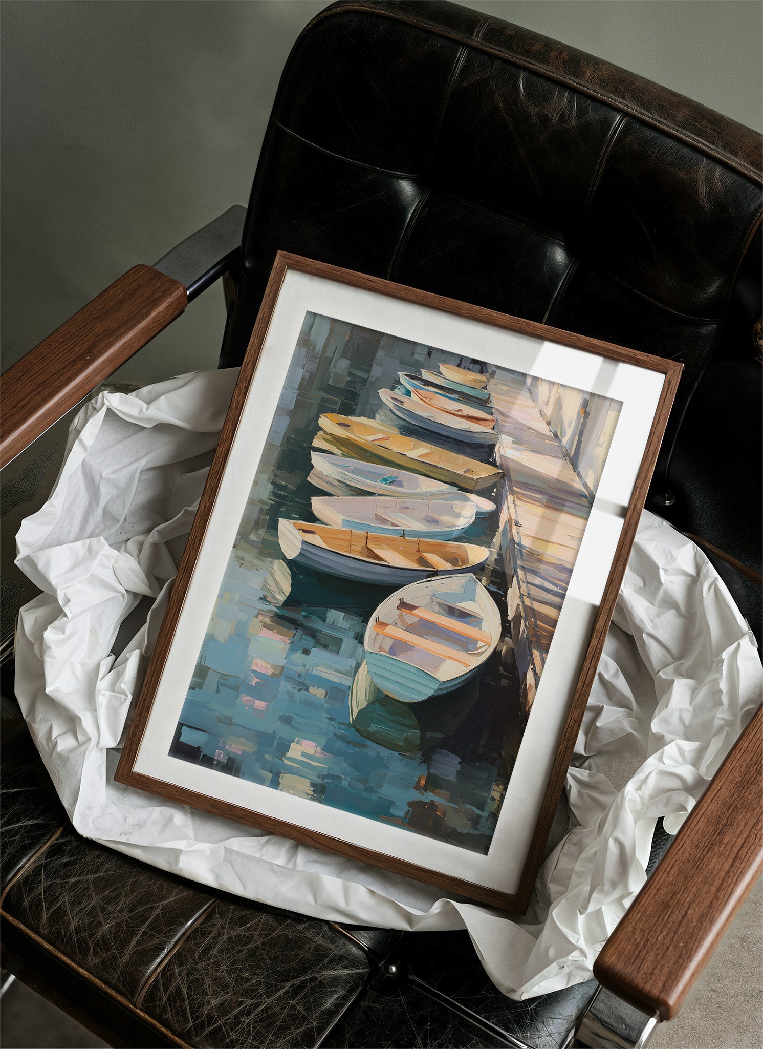 Harbor Boats Wait For Morning