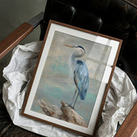 Blue Stillness On Driftwood Perch