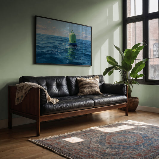 Solitary Buoy Marks Azure Depths