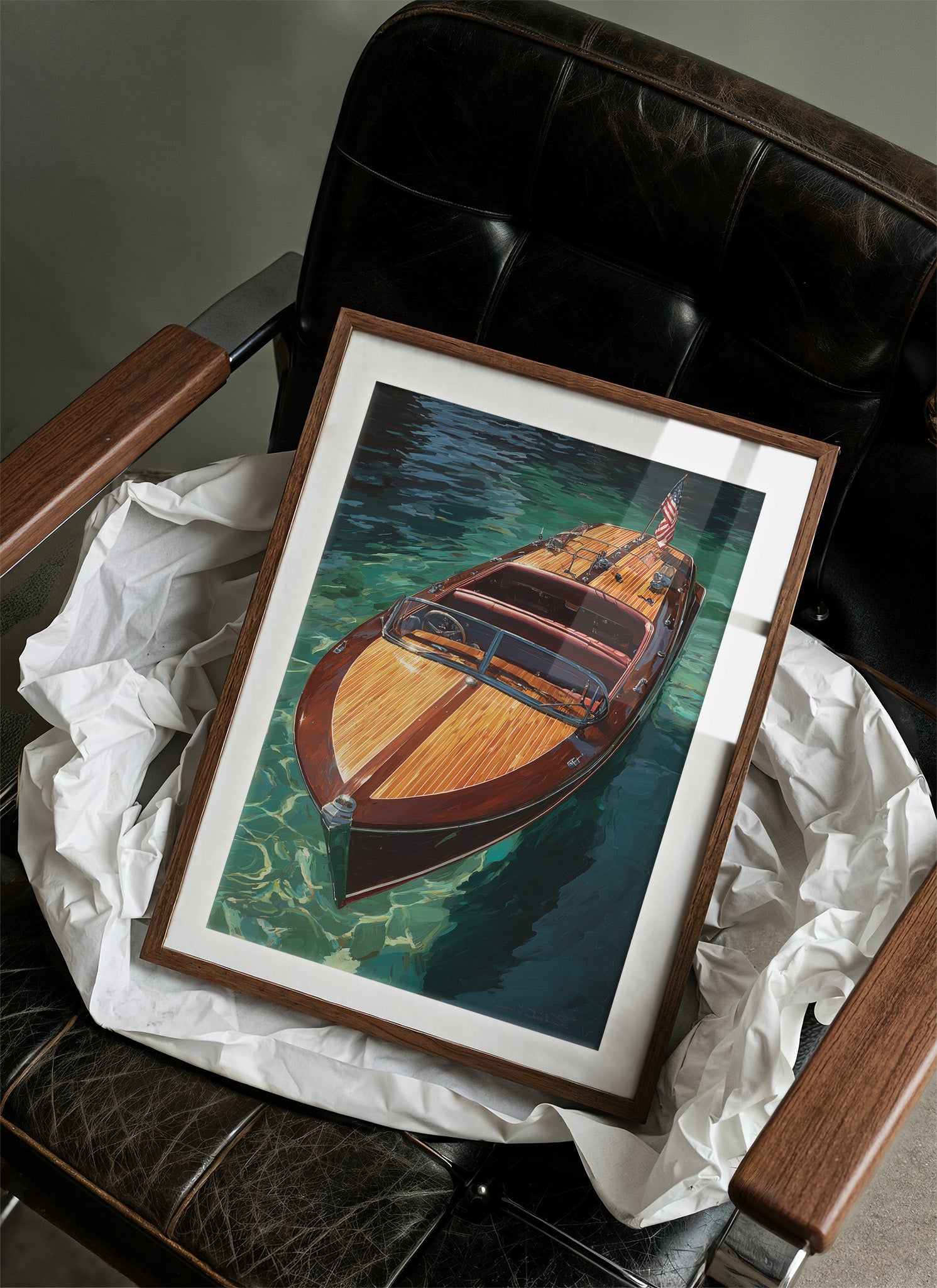 Mahogany Glides Through Emerald Waters