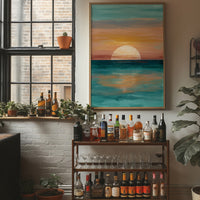 Golden Sphere Meets Teal Waters