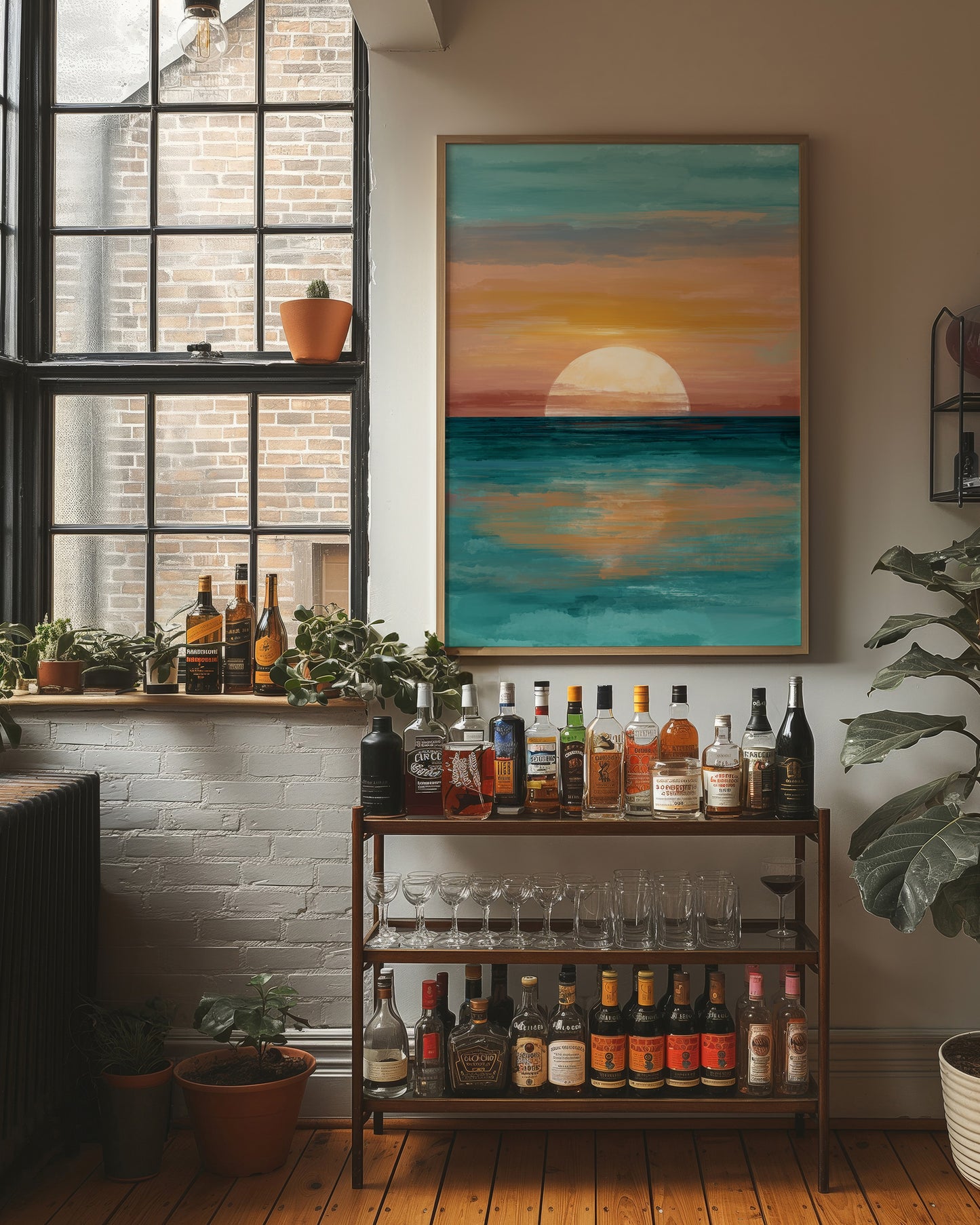 Golden Sphere Meets Teal Waters