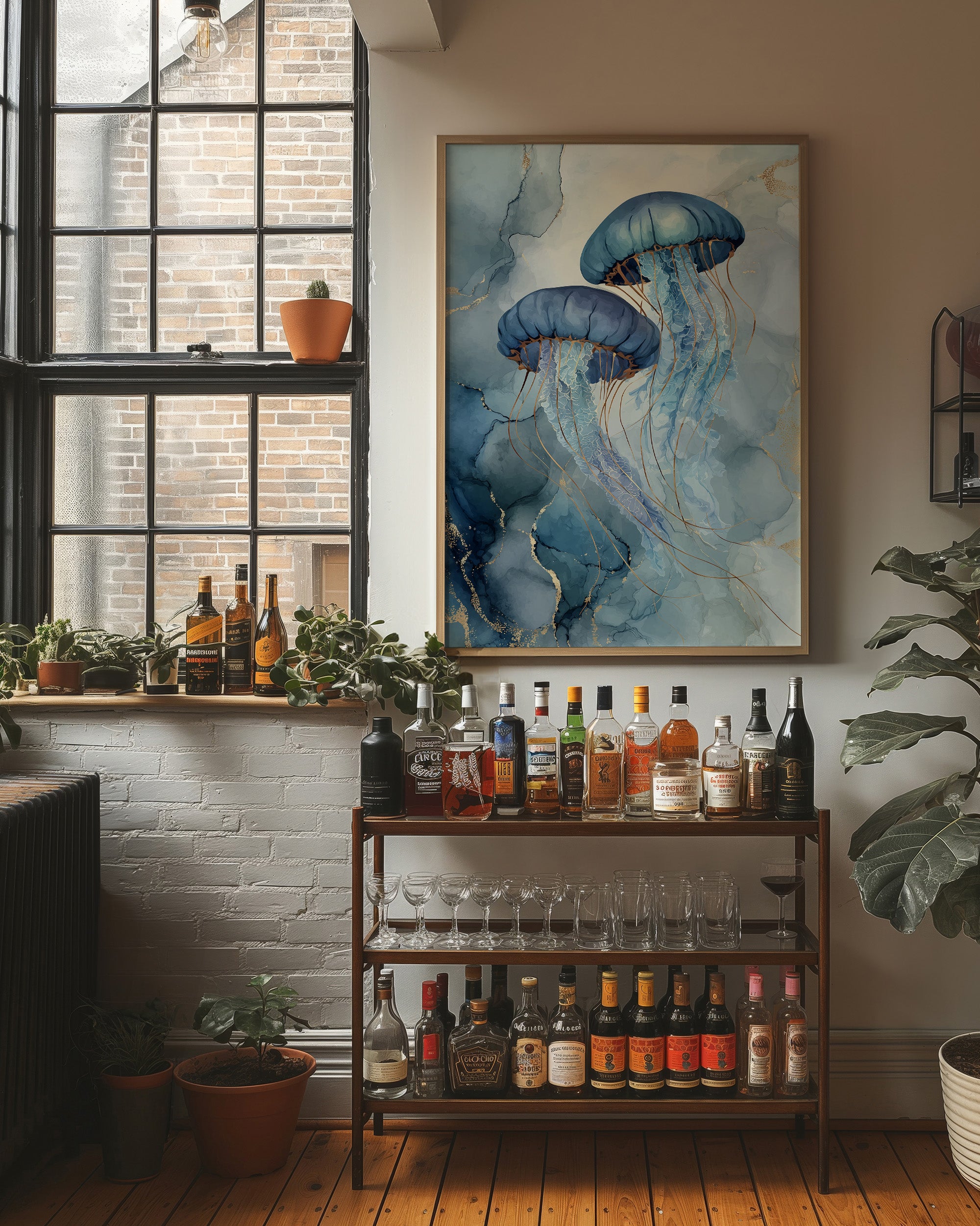 Cerulean Dancers in Liquid Cosmos