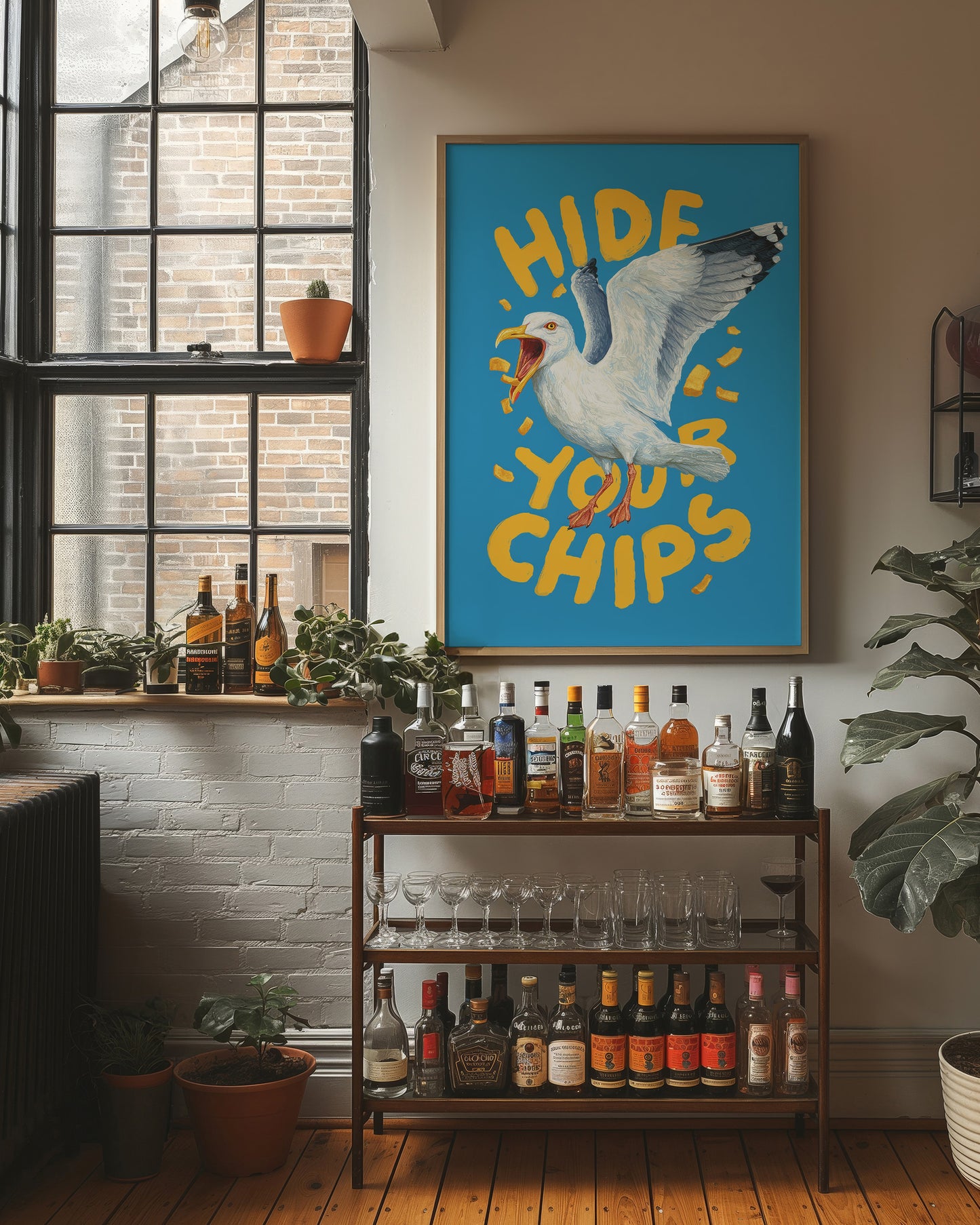 Seaside Warning in Bold Typography