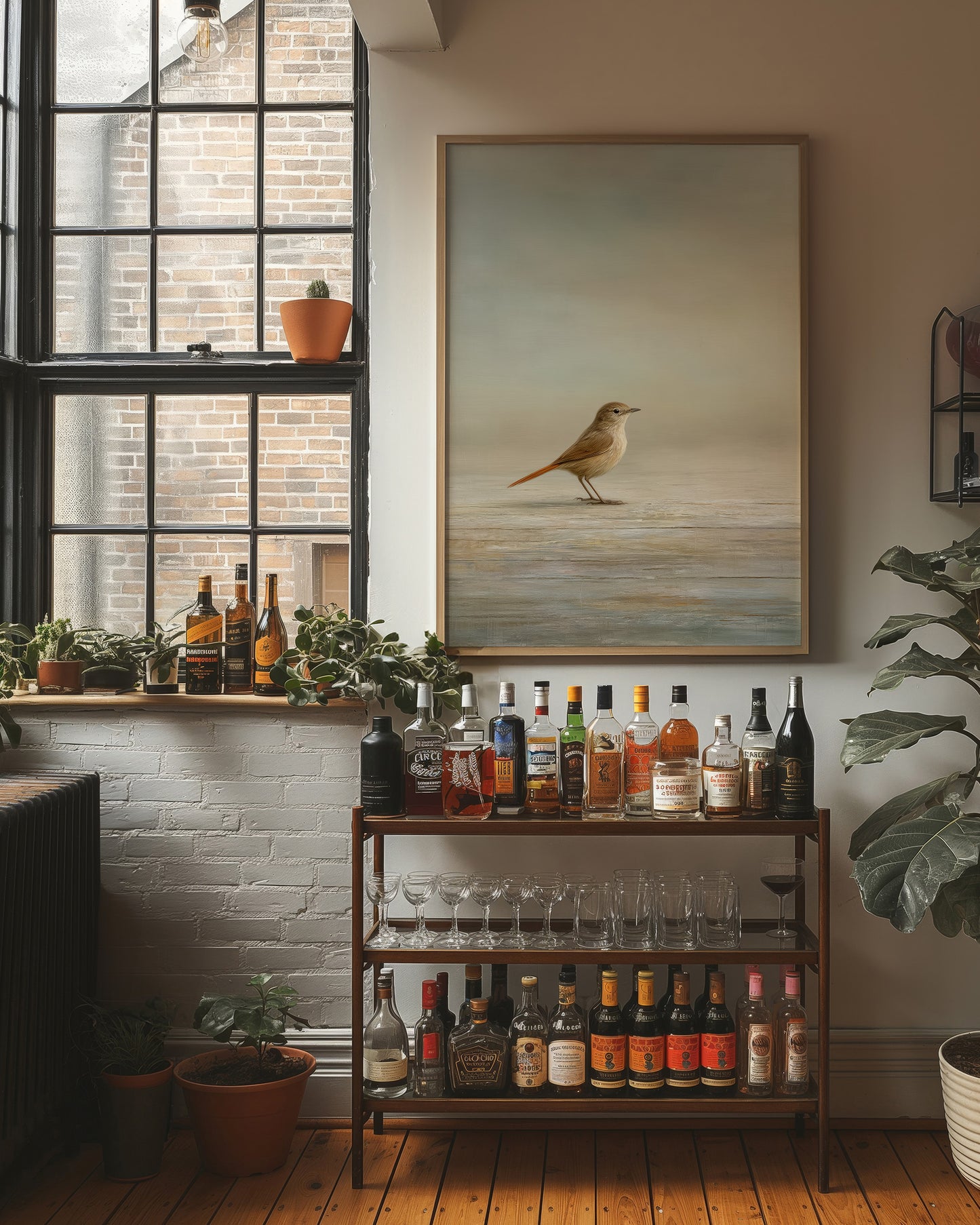 Solitary Songbird On Muted Horizon