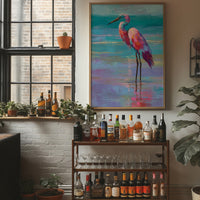 Flamingo Whispers Against Teal Tides