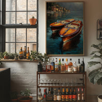 Varnished Vessels Await Mediterranean Twilight