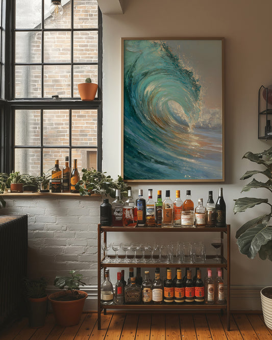 Teal Crescendo Captures Coastal Memory