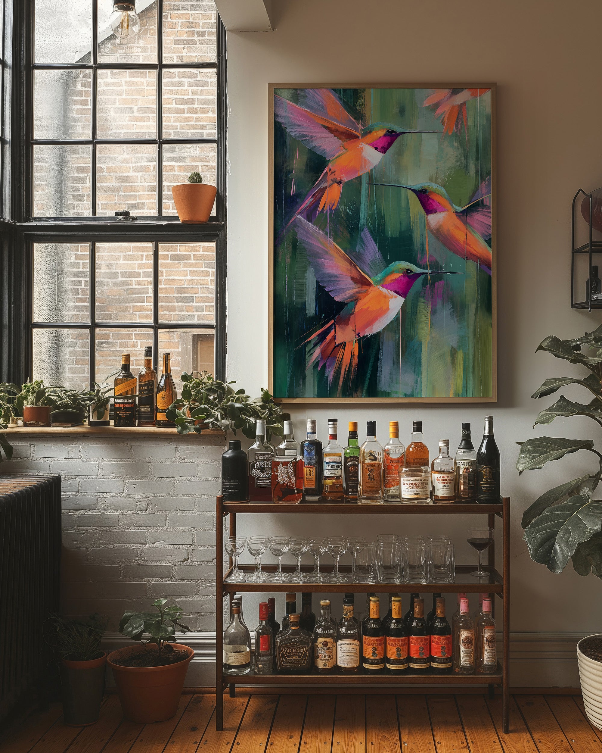 Emerald Symphony of Nectar Seekers