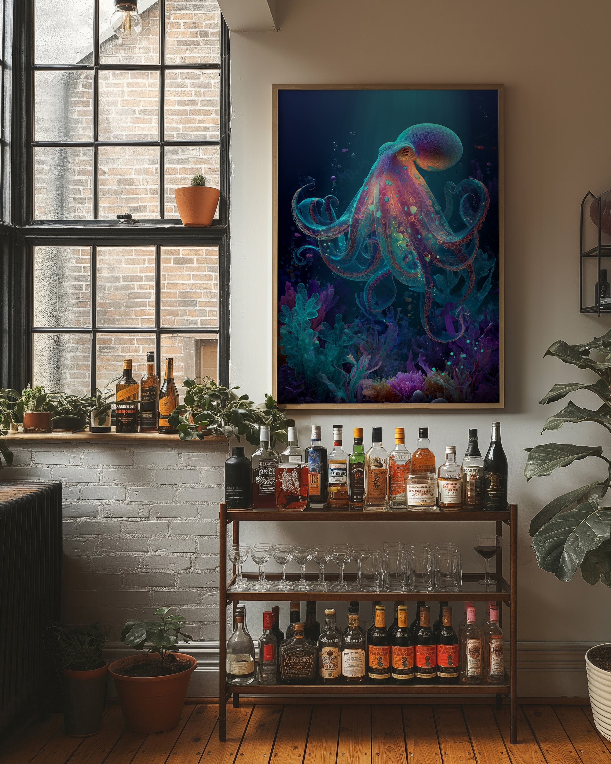 Luminous Tentacles Embrace Abyssal Gardens