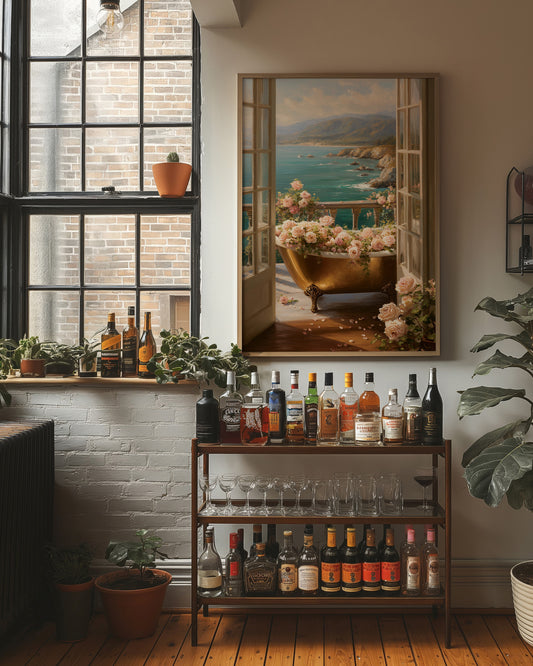 Golden Bathtub Blooms Overlooking Azure Coast