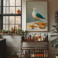 Shoreline Snack Among Bread Crumbs