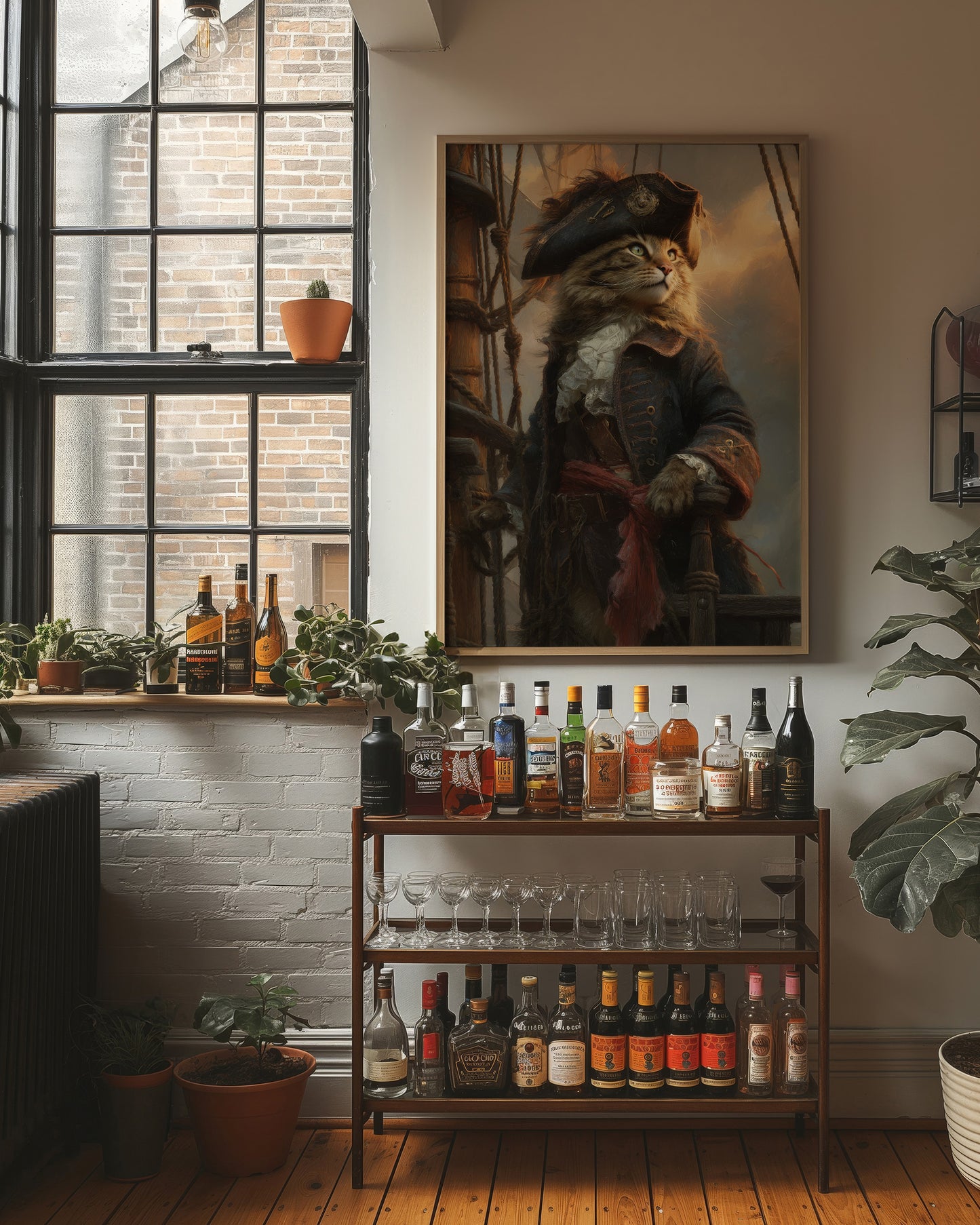 Feline Captain Navigates Golden Seas