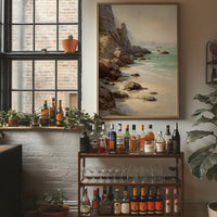 Coastal Whispers Against Rugged Stone