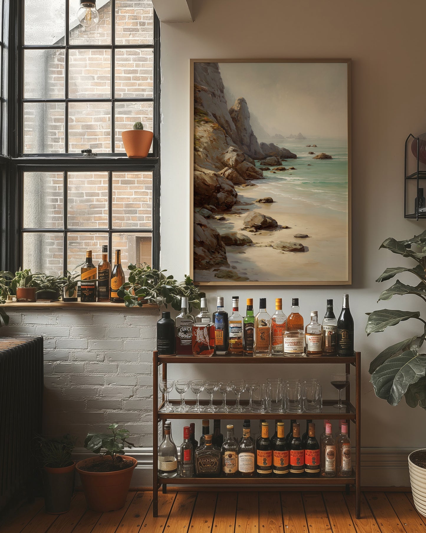 Coastal Whispers Against Rugged Stone