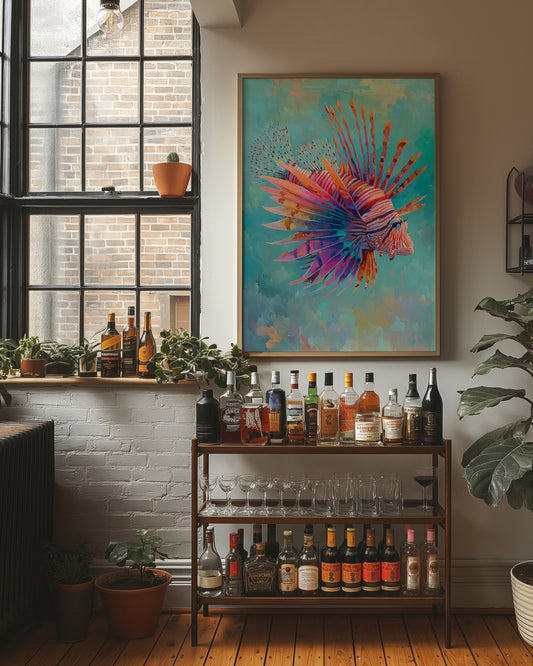 Vibrant Spines Pierce Aqua Depths