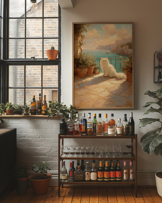 Mediterranean Guardian Basks in Coastal Light