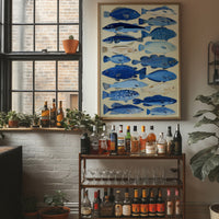 Indigo Currents Swim Against Canvas Tide